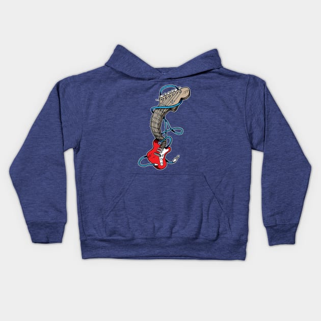 Electric Guitar Kids Hoodie by Laughin' Bones